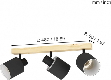 Plafoniera BATALLAS E27 3X10W [3]