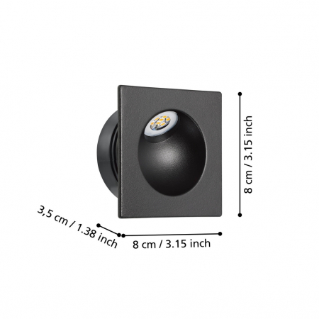 Spot incastrat perete ZARATE LED 2W lumina calda [3]