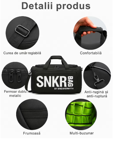Geanta Sport Duffle XL Compartimentata – Ideala pentru Sala de Fitness, Baschet sau Calatorii – Spatiu pentru Incaltaminte si Echipament [3]