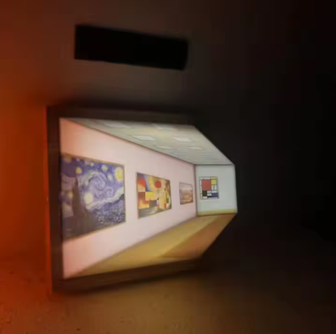 Lampa - Lampa Decorativa 3D cu Efect de Tunel – Iluzie Optica LED, Montaj pe Perete, Design din Lemn pentru Dormitor sau Living