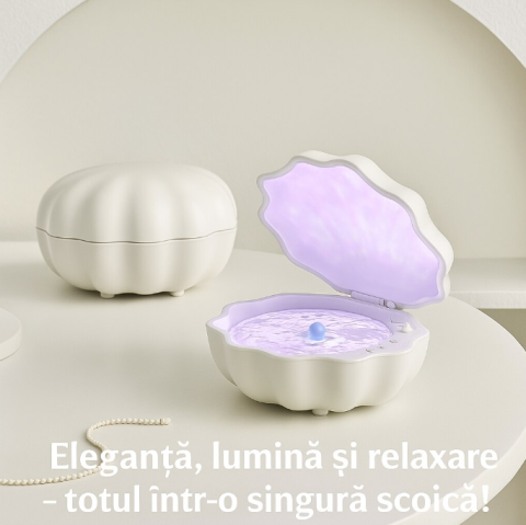 Lampa Decorativa in Forma de Scoica cu Boxa Bluetooth – Lumina Ambientala si Sunet Premium [3]
