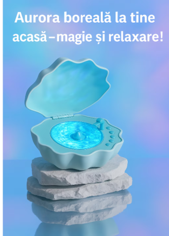 Lampa Decorativa in Forma de Scoica cu Boxa Bluetooth – Lumina Ambientala si Sunet Premium [2]