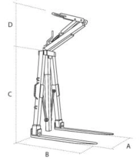 Furca pentru macara cu arc, reglare automata a centrului de greutate UNIMEC FG19MR20 [2]