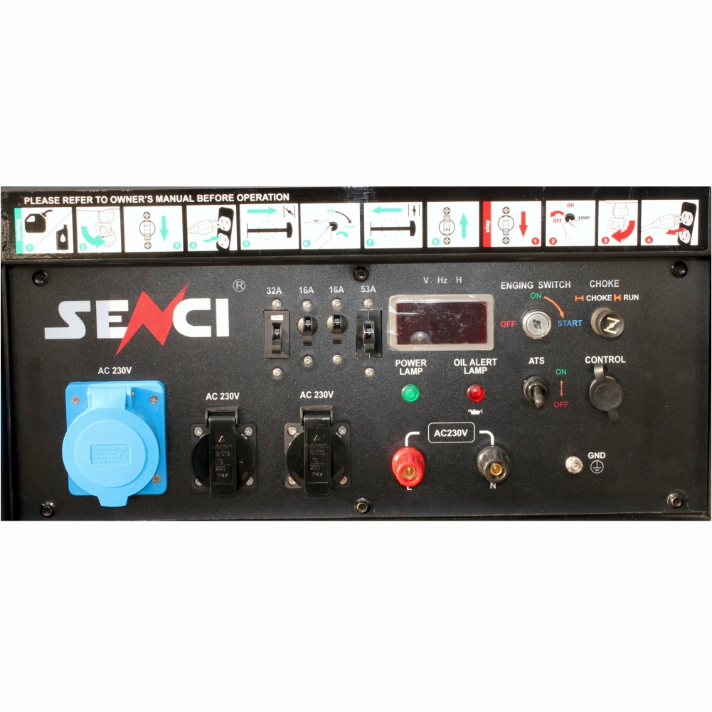 Generator de curent SENCI SC15000 EVO putere maxima 13k W 230V pornire electrica [2]