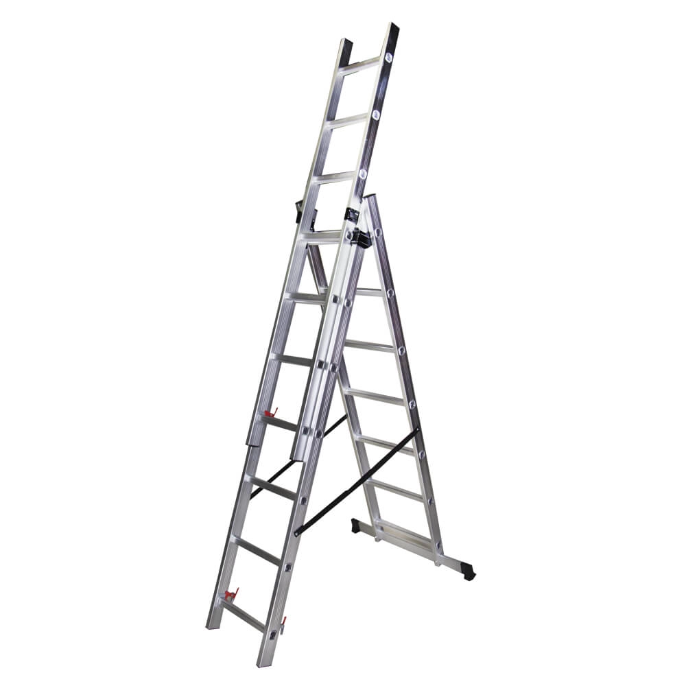 Scara tripla aluminiu BISONTE STR307 3 x 7 trepte inaltime maxima 4.21 m [2]