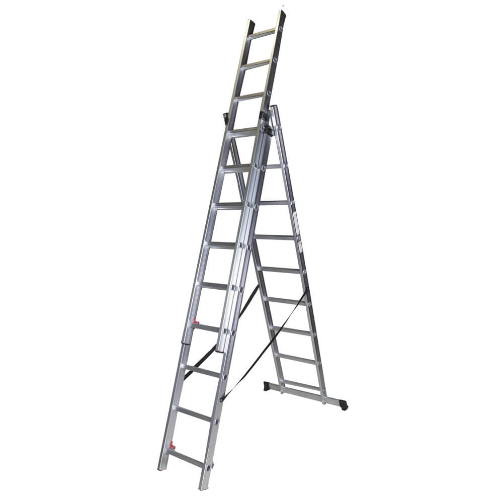 Scara tripla aluminiu BISONTE STR309 3 x 9 trepte inaltime maxima 5.89 m [2]
