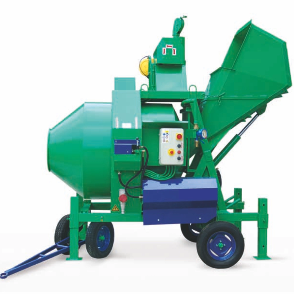 Betoniere profesionale si semiprofesionale - Betoniera cu automatizare BIR 1500ELCV 400V 11,25 kW 1500 l 29 m³/h lopata incarcare, vibrator bena