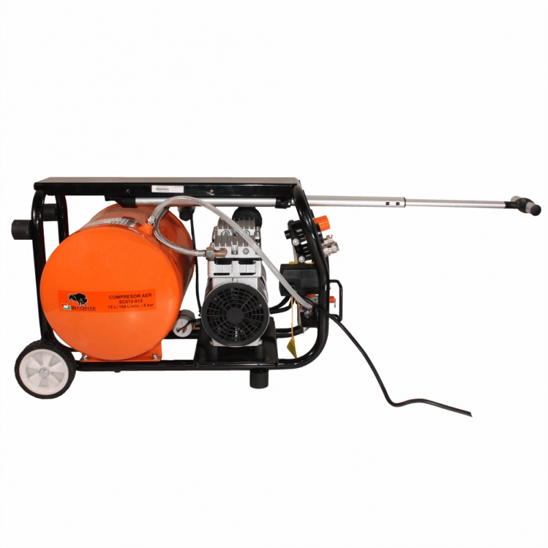 Compresor de aer cu piston BISONTE SC012-015 fara ulei 230V 1,2 cp debit 168 l/min presiune 8 bar [1]