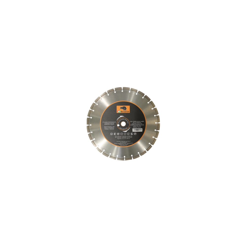 Accesorii scule si utilaje - Disc Bisonte diamantat segmentat, pentru caramida, beton, marmura, granit, Ø 105 mm