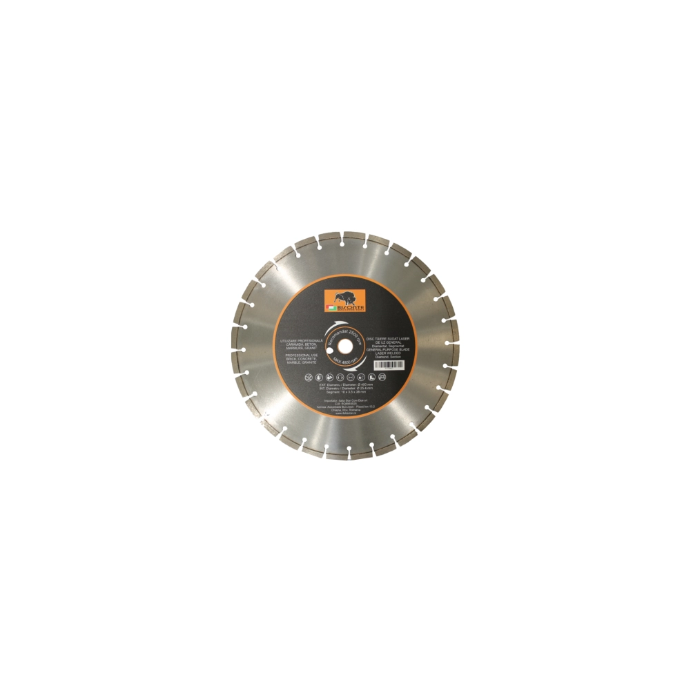 Accesorii scule si utilaje - Disc Bisonte diamantat segmentat, pentru caramida, beton, marmura, granit, Ø 115mm