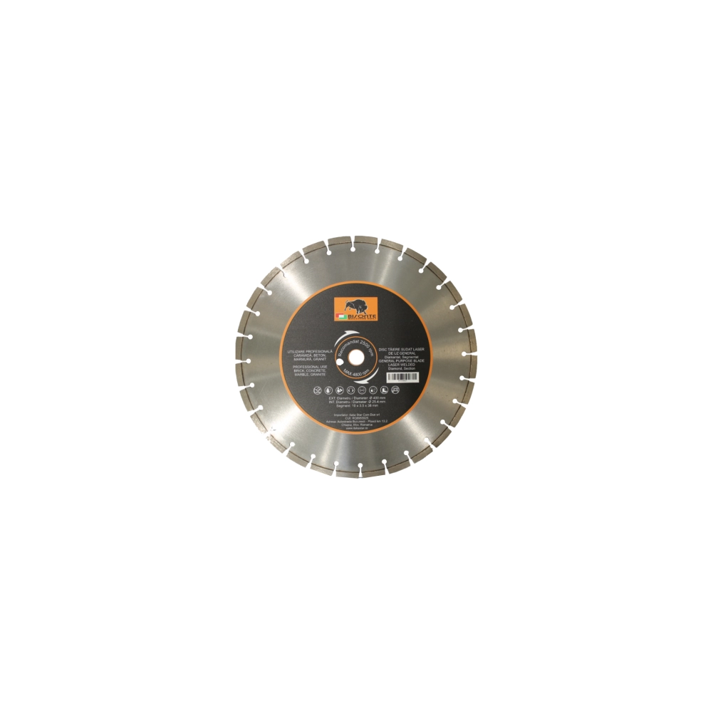 Accesorii scule si utilaje - Disc Bisonte diamantat segmentat, pentru caramida, beton, marmura, granit, Ø 125mm