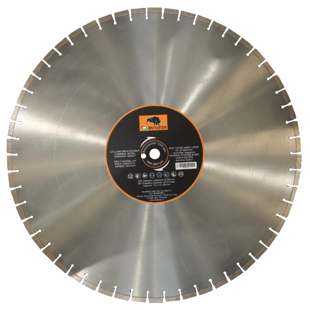 Accesorii scule si utilaje - Disc Bisonte diamantat segmentat, pentru caramida, beton, marmura, granit, Ø 750mm