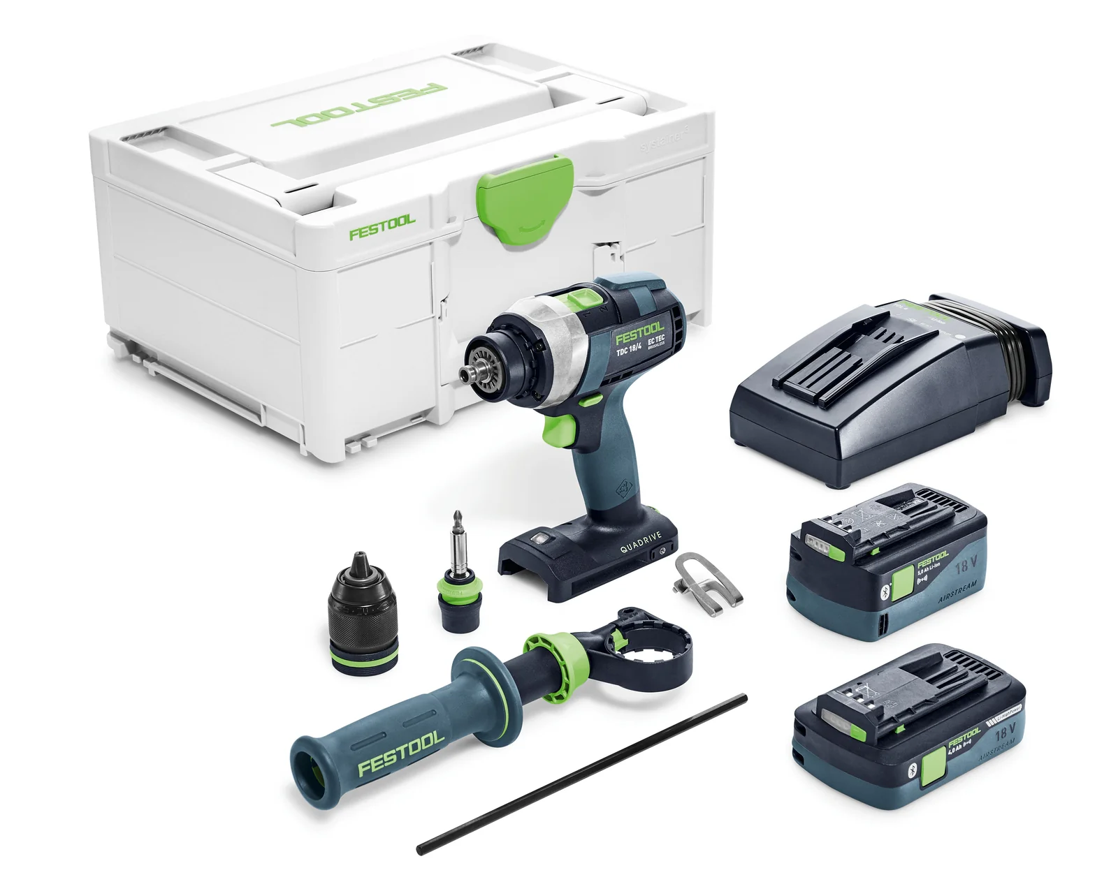 Festool Masini de gaurit si insurubat cu acumulatori QUADRIVE TDC 18/4 5,0/4,0 I-Plus