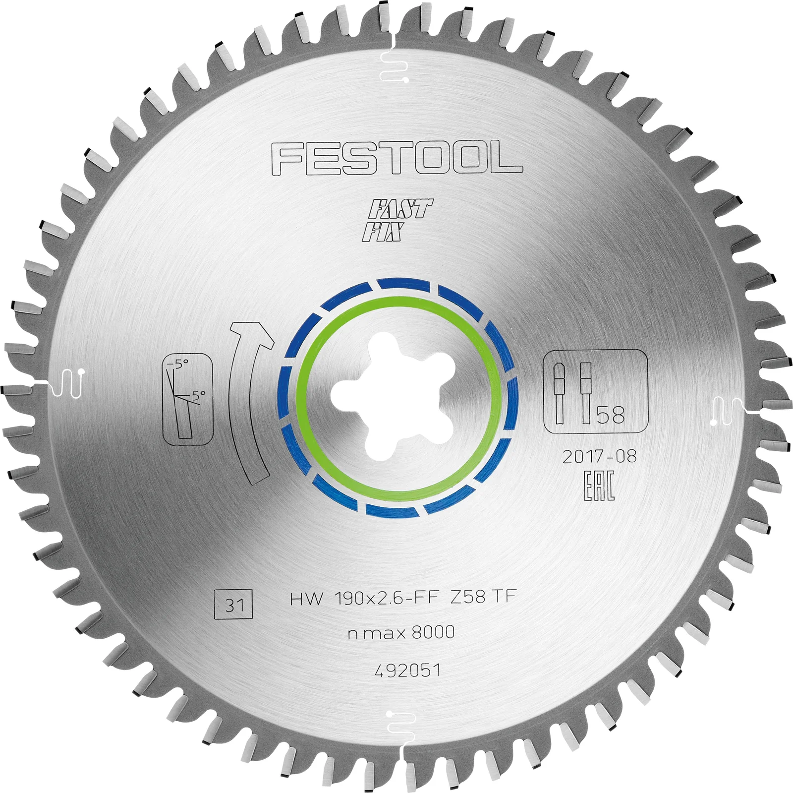 Festool Panza de ferastrau ALUMINIUM/PLASTICS HW 190x2,6 FF TF58 [1]