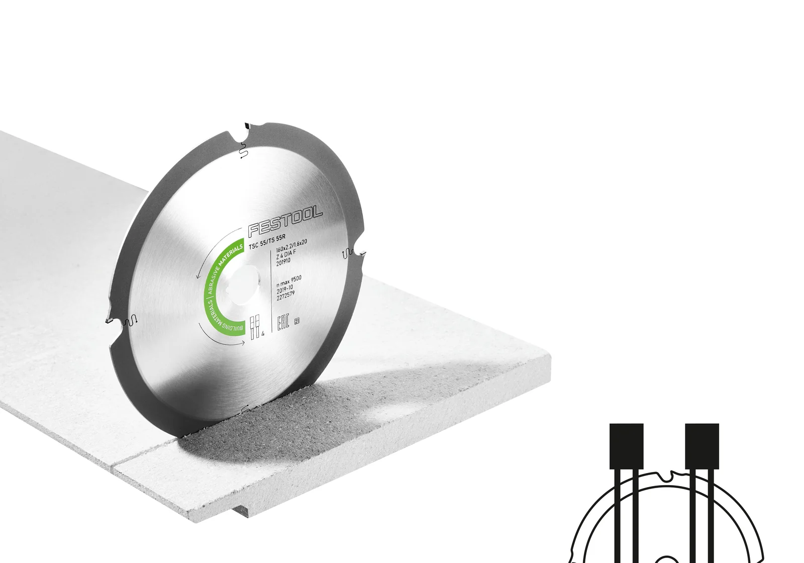 Accesorii Scule Electrice - Festool Pânză de ferăstrău diamantată ABRASIVE MATERIALS DIA 160x2,2x20 F4