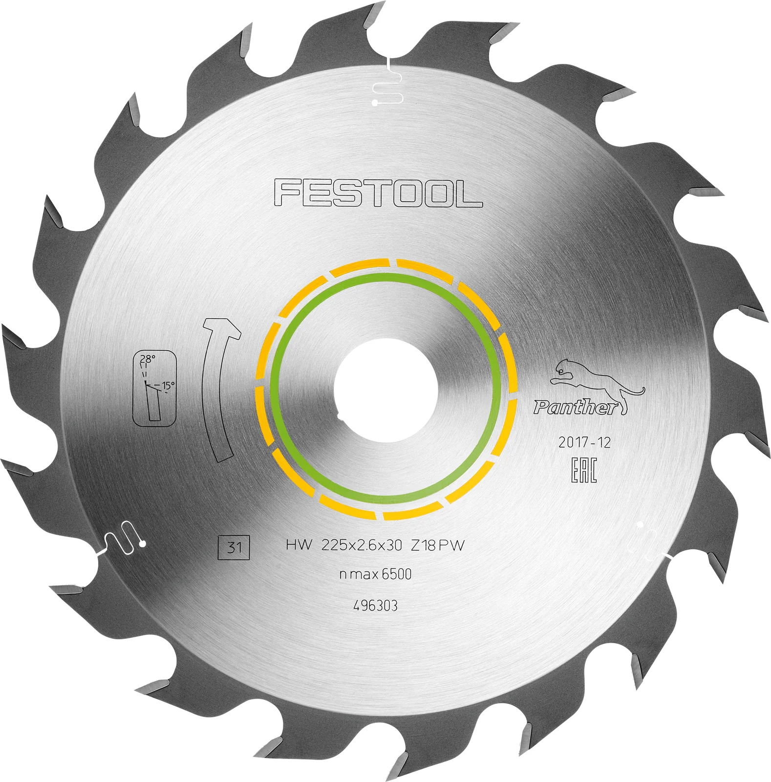Festool Panza de ferastrau WOOD RIP CUT HW 225x2,6x30 PW18 [1]