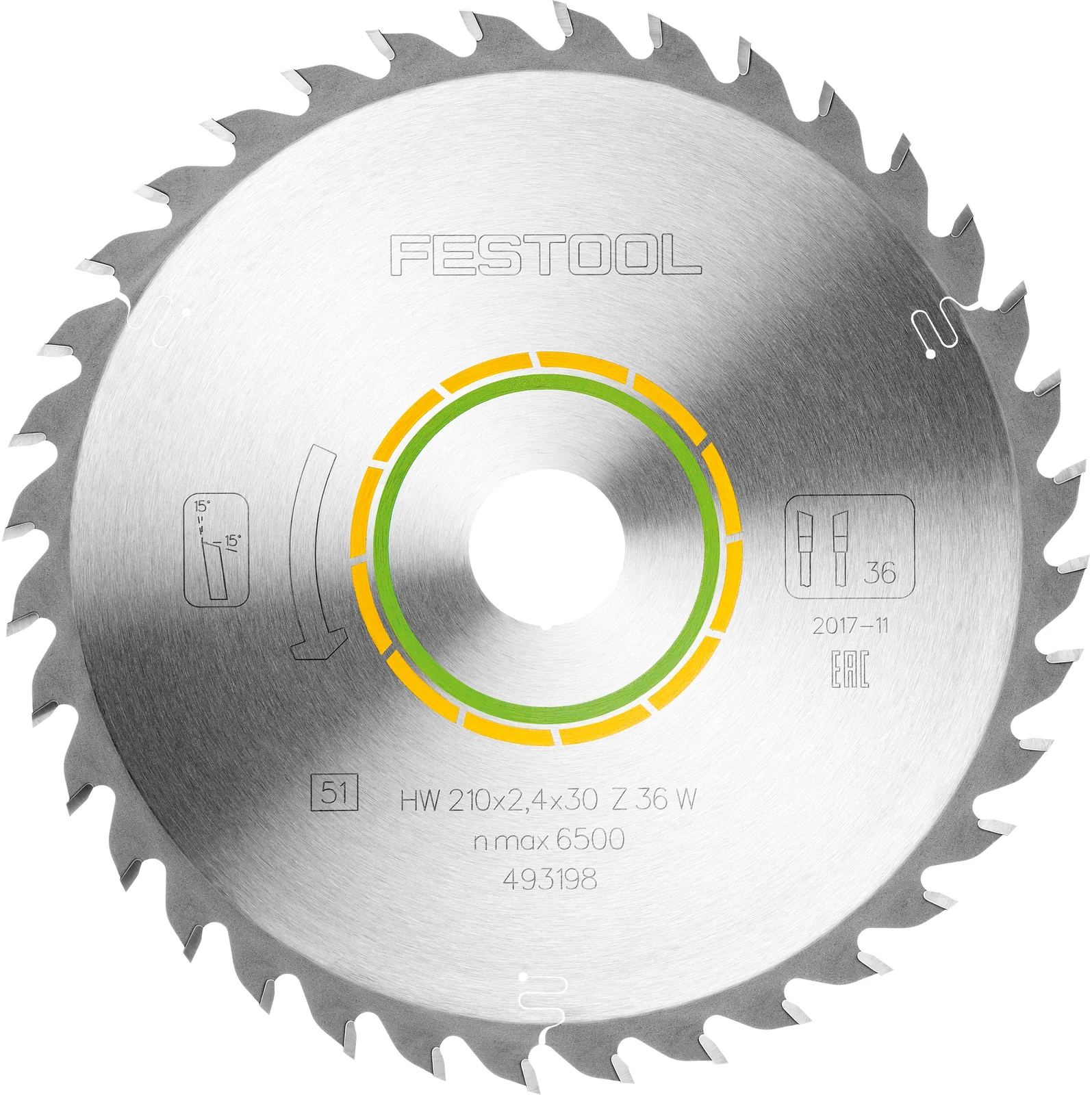 Festool Panza de ferastrau WOOD UNIVERSAL HW 210x2,4x30 W36 [1]