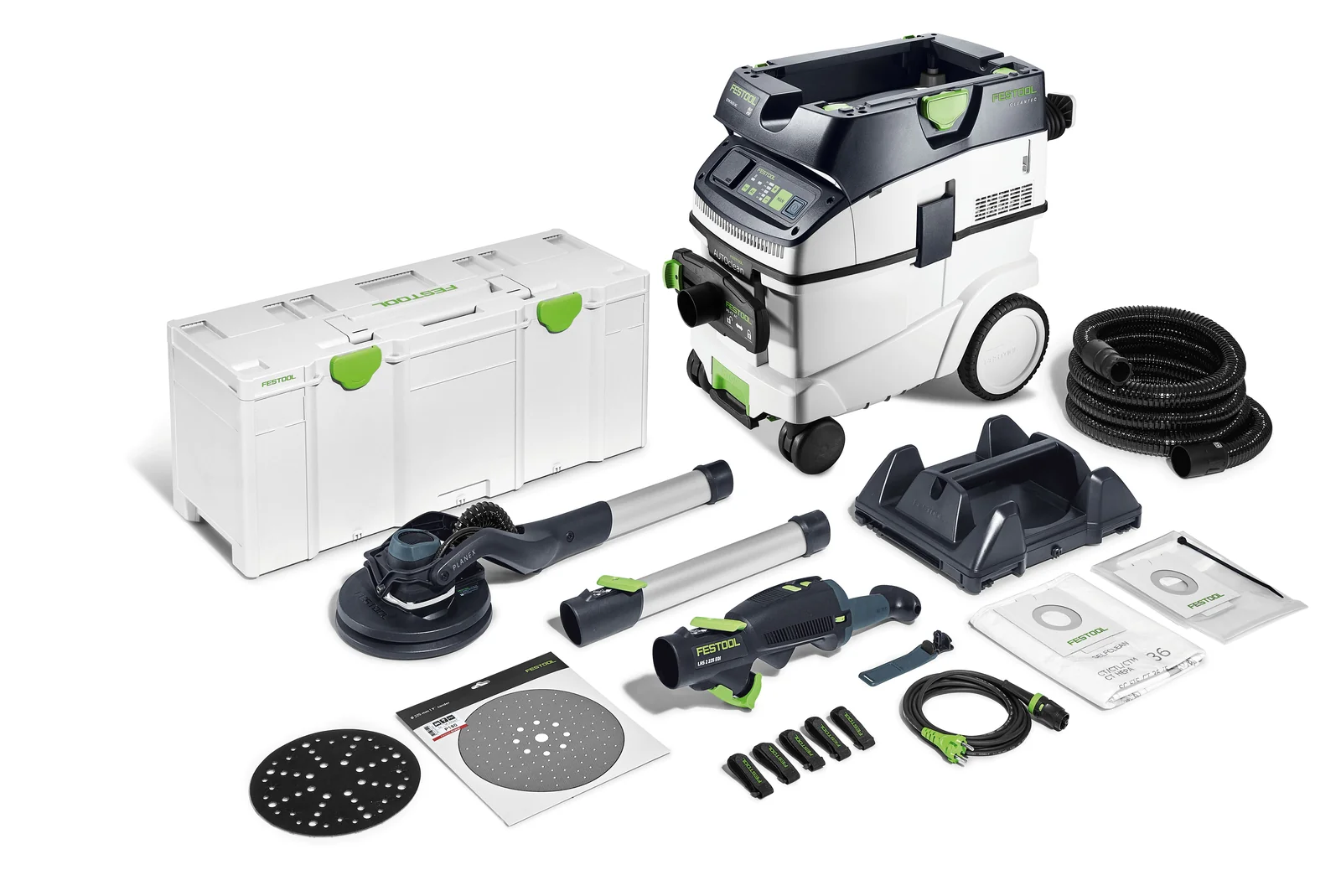 Festool Set de şlefuitor telescopic şi aspirator PLANEX LHS 2 225 EQI/CTM 36-Set