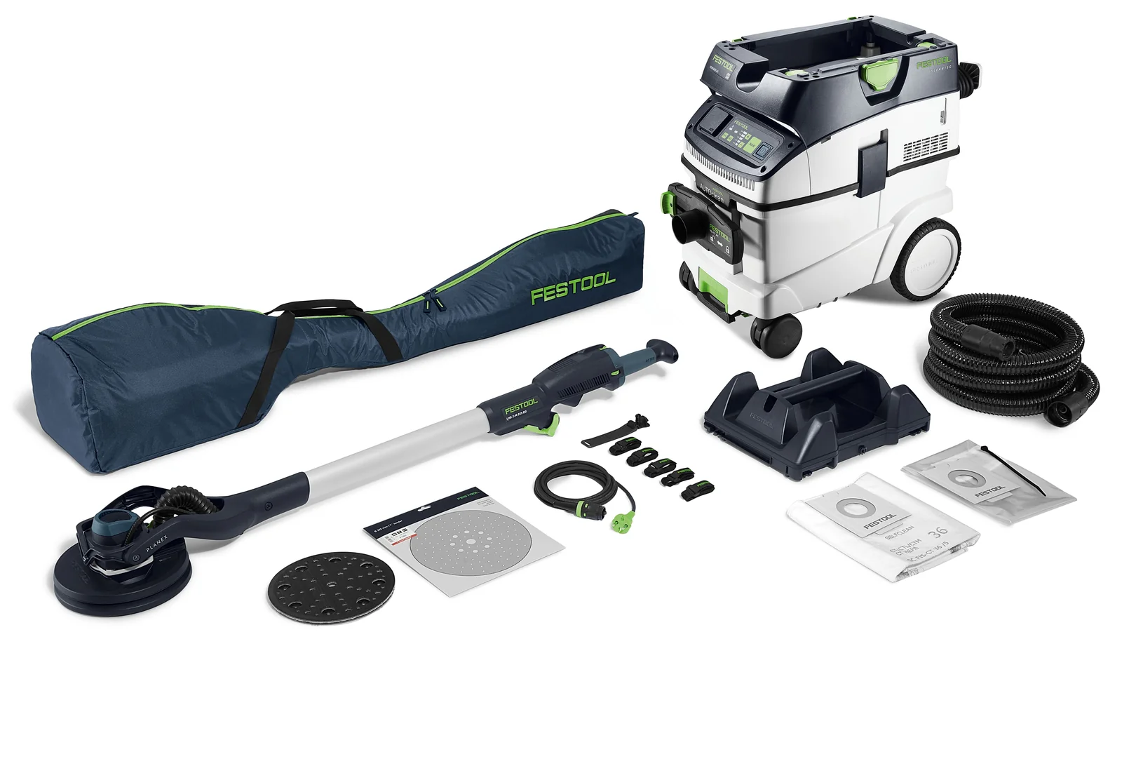 Festool Set de şlefuitor telescopic şi aspirator PLANEX LHS 2-M 225 EQ/CTM 36-Set