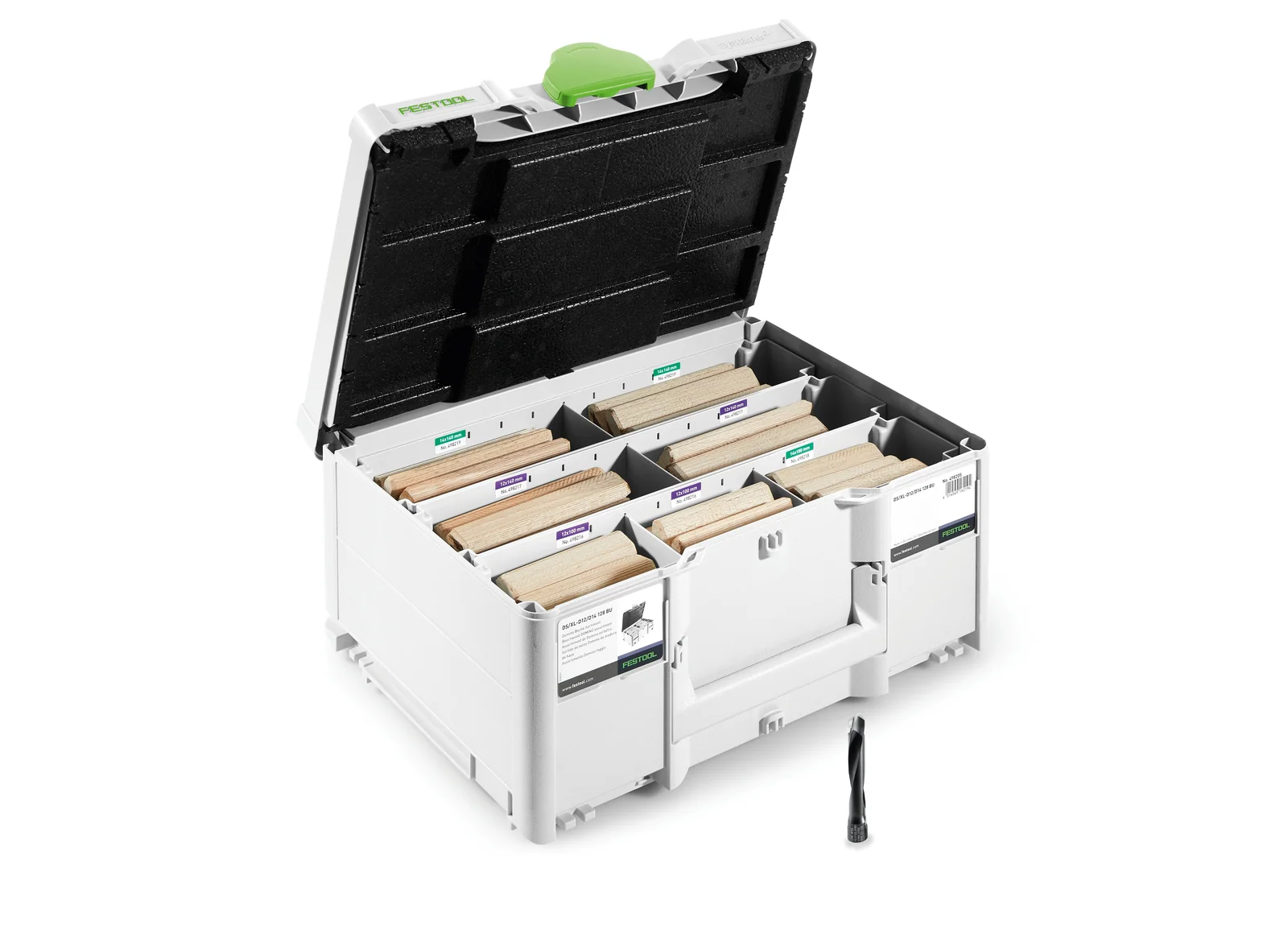 Festool Sortiment de cepuri "biscuit" DOMINO XL din lemn de fag DS/XL D12/D14 128 BU