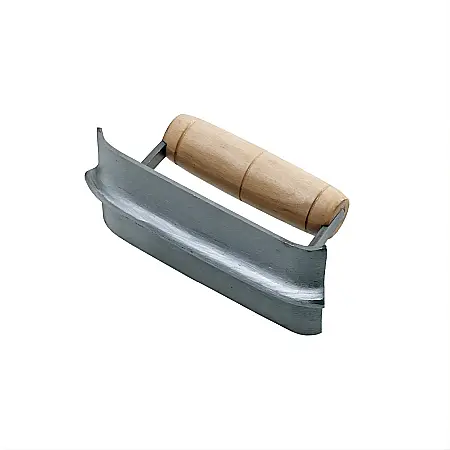 Produse - Finisor Beton - Lama Otel - Maner Lemn - 15 x 7,5 cm - Grosime 0,5 cm - AUSONIA