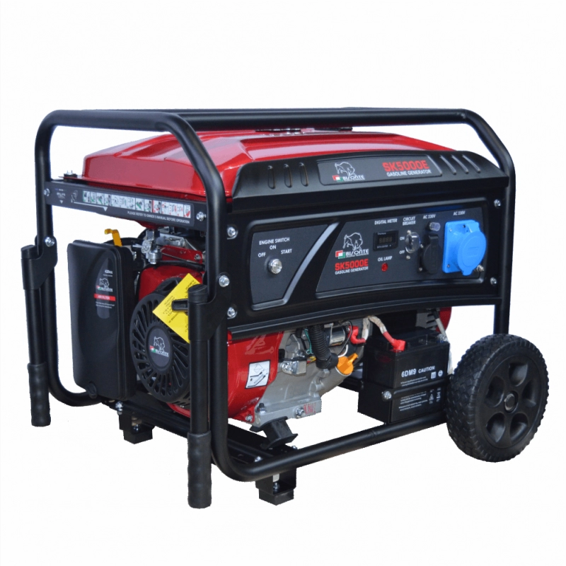 Generatoare de curent open 230-380v - Generator de curent BISONTE SK5000E putere maxima 4,8 kW 230V pornire electrica si roti