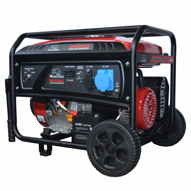 Generatoare de curent open 230-380v - Generator de curent BISONTE SK5500E putere maxima 5,5 KW 230V pornire electrica si roti