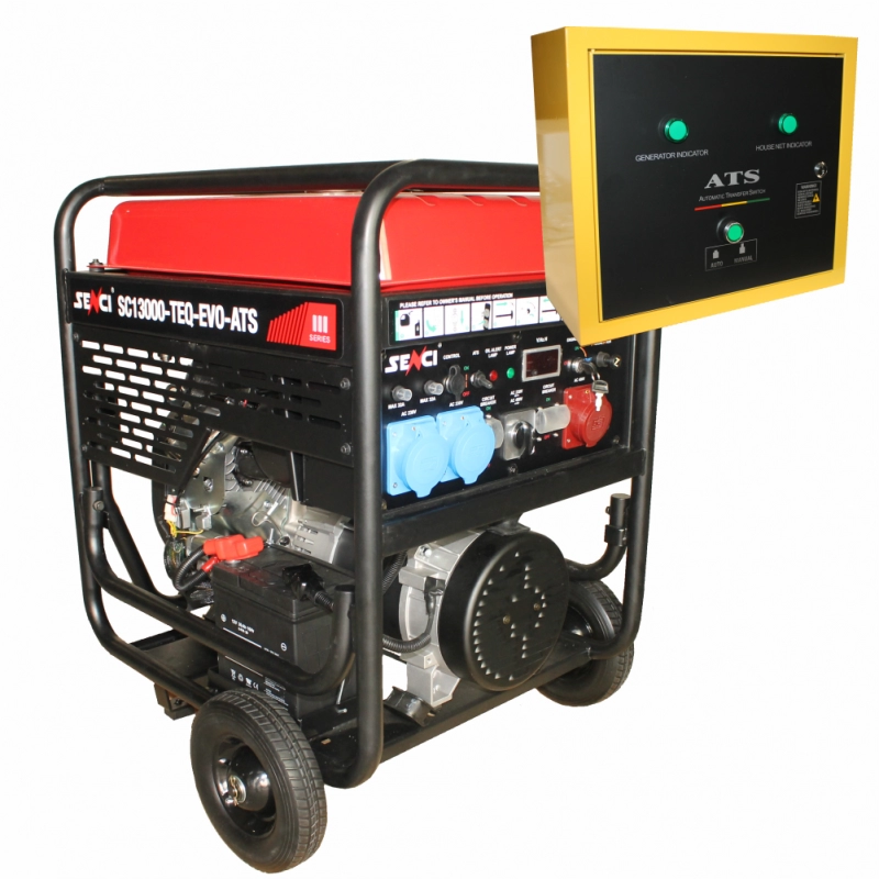Generatoare de curent open 230-380v - Generator de curent SENCI SC13000TEQ-EVO-ATS putere maxima 11 kW 230/400V ATS inclus DE