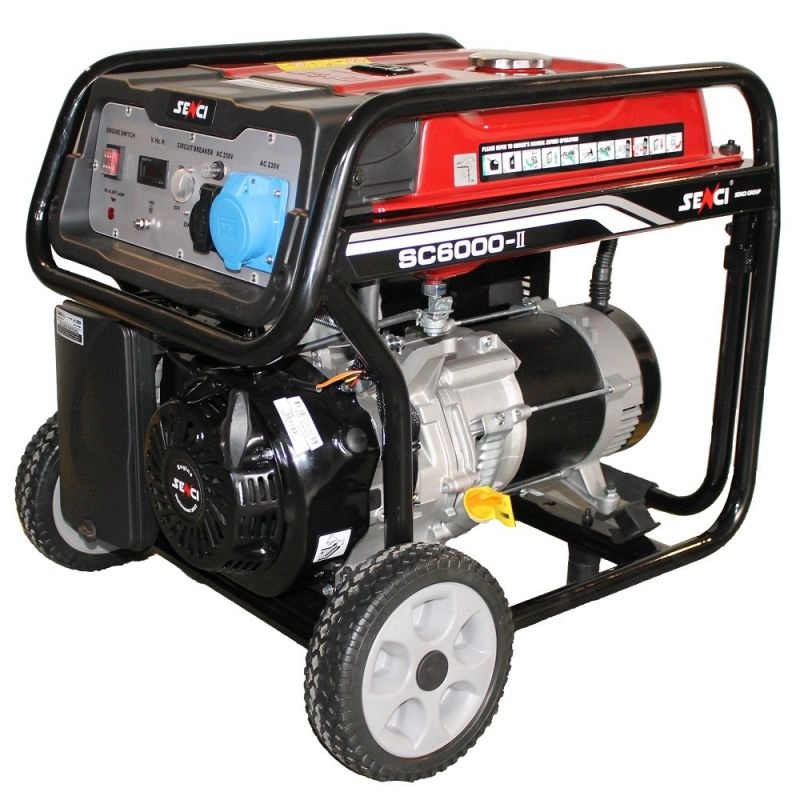 Generatoare de curent open 230-380v - Generator de curent SENCI SC6000 TOP putere maxima 5,5 kW 230V include roti transport