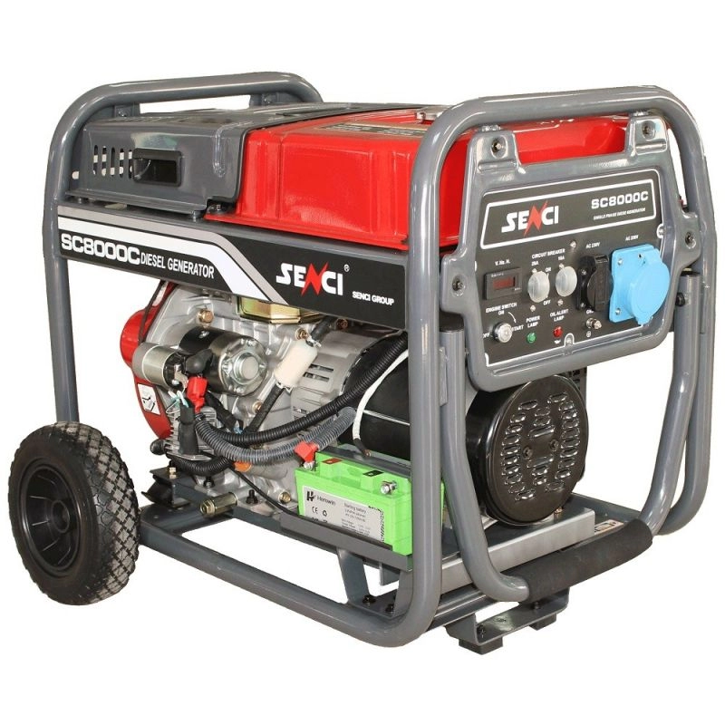 Generatoare de curent open 230-380v - Generator de curent SENCI SC8000DE putere maxima 7,0 kW 230V pornire electrica motor Diesel