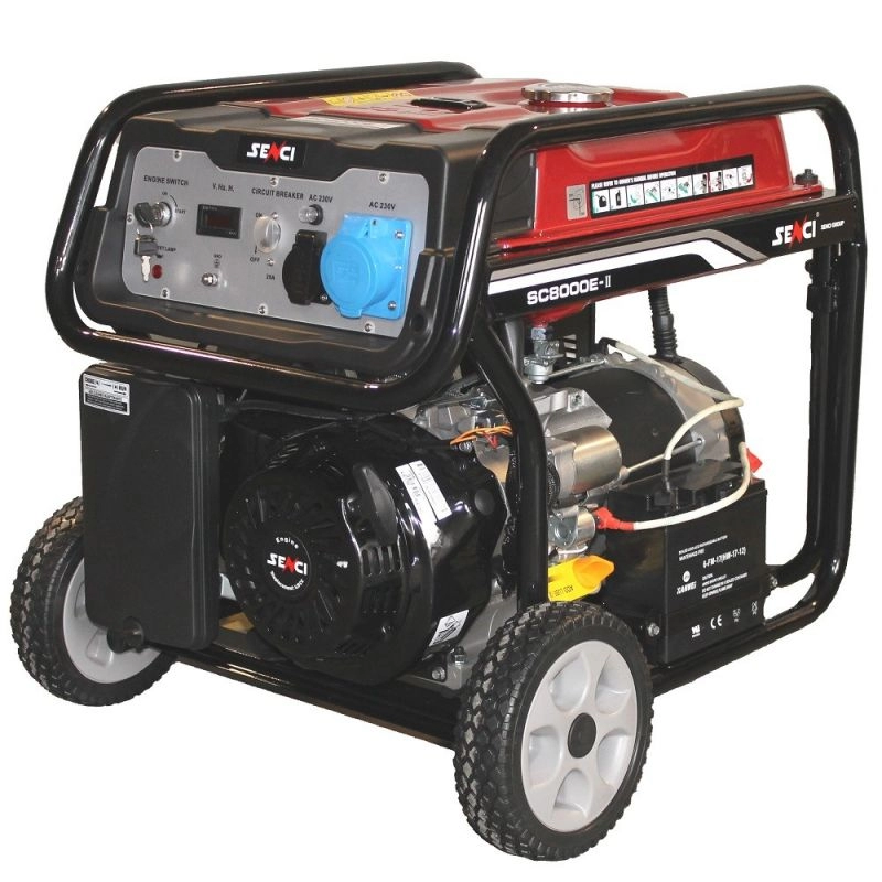 Generatoare de curent open 230-380v - Generator de curent SENCI SC8000E TOP putere maxima 7,0 kW 230V pornire electrica si roti