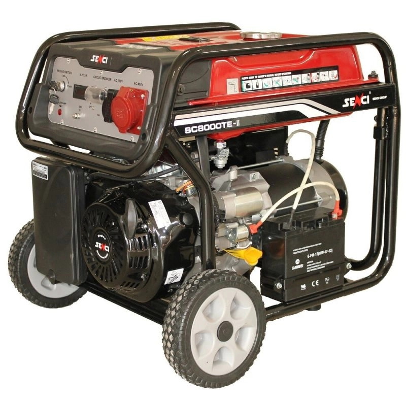 Generatoare de curent open 230-380v - Generator de curent SENCI SC8000TE TOP putere maxima 7 kW/400V 4 kW/230V pornire electrica si roti