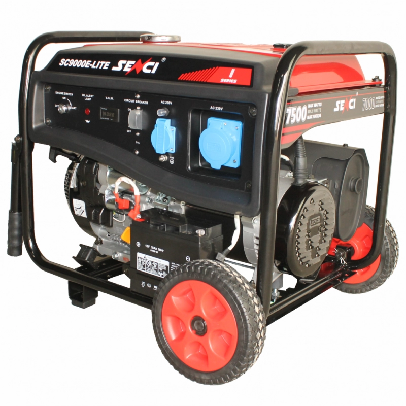 Generatoare de curent open 230-380v - Generator de curent SENCI SC9000E-LITE putere maxima 7,5 KW 230V pornire electrica si roti