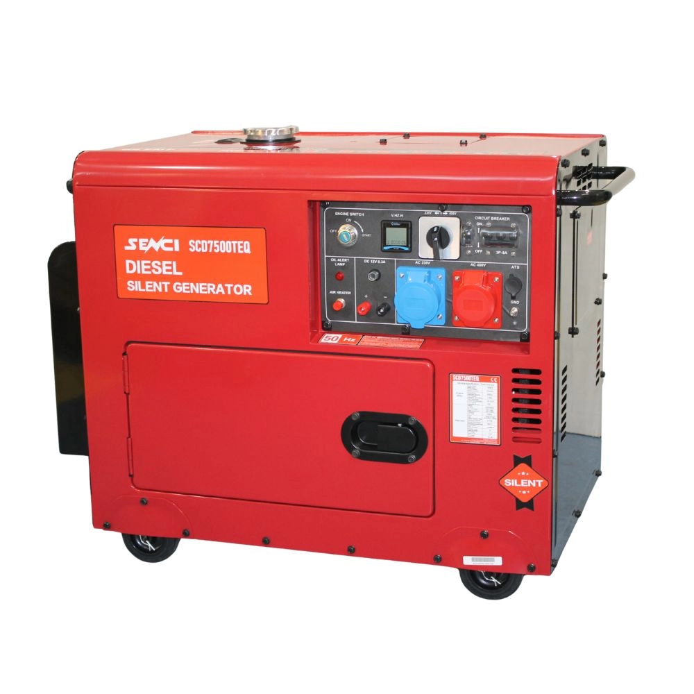 Generatoare de curent insonorizate <100kw - Generator insonorizat SENCI SCD7500TEQ P.max=6,9kVA 230V/400V, Diesel, fara ATS