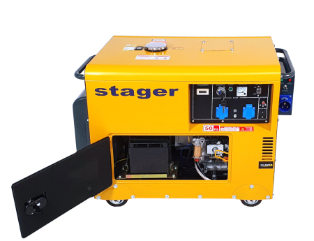 Generator insonorizat Stager DG 5500S+ATS, 5kVA, monofazat, diesel, 3000rpm [1]