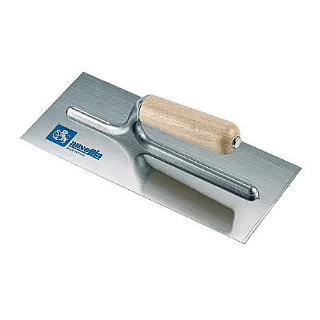 Gletiere, spacluri si mistri - Gletiera Inox Colturi Drepte - Maner Deschis de Lemn - 28x12 cm - AUSONIA