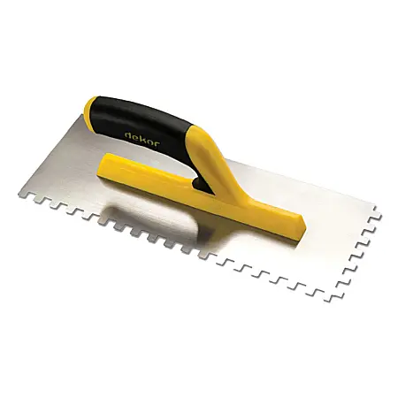 Gletiere, spacluri si mistri - Gletiera Inox cu Dinti DEKOR - Maner Deschis - 35 cm