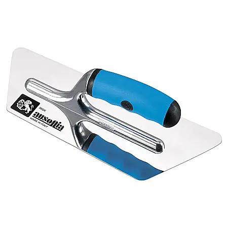 Gletiere, spacluri si mistri - Gletiera Inox - Stucco Extra Finish Trapezoidala - Maner Bimaterial - 24x11 cm