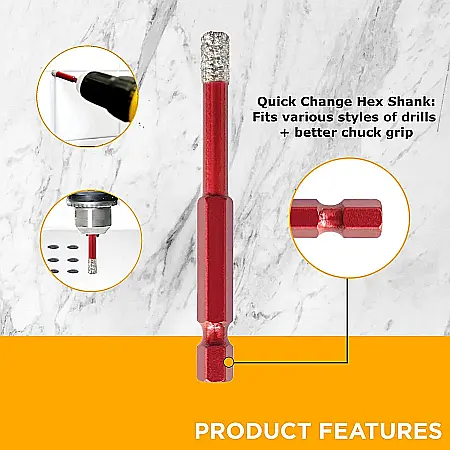 Carota diamantata burghiu HEX pentru gresie si piatra [3]