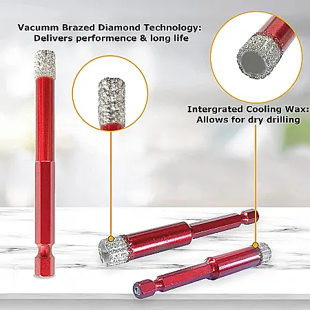 Carota diamantata burghiu HEX pentru gresie si piatra [2]