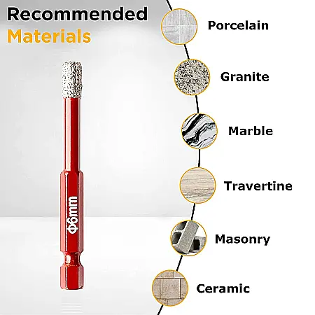 Carota diamantata burghiu HEX pentru gresie si piatra [1]