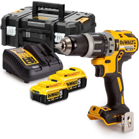 Masina de gaurit si insurubat cu percutie, cu acumulatori Dewalt DCD796P2, 18V/5.0Ah, cuplu maxim 70 Nm, 2 acumulatori, incarcator, valiza de transport [3]