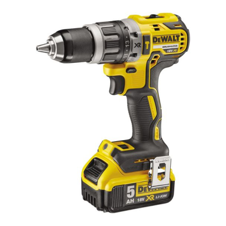 Scule electrice - Masina de gaurit si insurubat cu percutie, cu acumulatori Dewalt DCD796P2, 18V/5.0Ah, cuplu maxim 70 Nm, 2 acumulatori, incarcator, valiza de transport