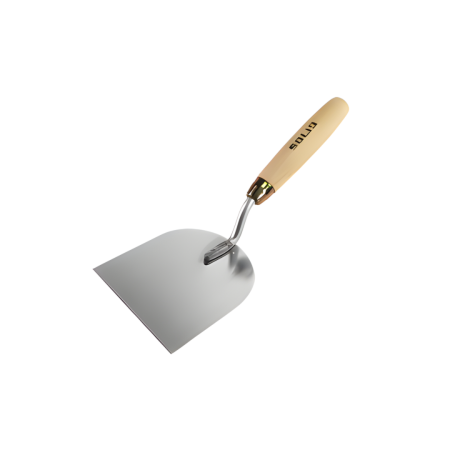 Gletiere, spacluri si mistri - Mistrie Inox Cap Drept cu Maner Lemn si Grosime Lama 0.8 mm