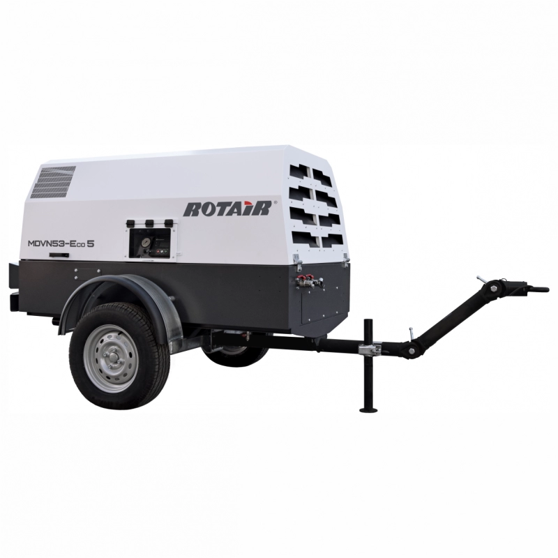 Motocompresoare - Motocompresor ROTAIR MDVN 53 ECO5 presiune 7 bar debit 5000 l/min KOHLER 49 cp, tractabil omologabil