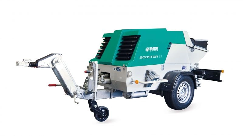 Pompe de beton - Pompa beton IMER BOOSTER 15 R KUBOTA StageV 22cp/2-15mc/h kit gresare/Imer View/remorcabila/doar pompa