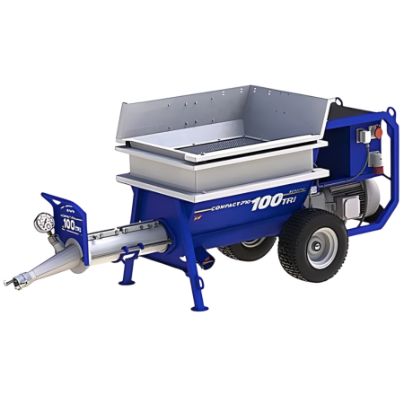 Produse - Meta descriere (155 caractere) Pompa torcret EUROMAIR COMPACT-PRO 100 Tri, 30 bar, 14 m³/h slap, 8 m³/h torcret, 400 V, furtun 120 m, piscine si consolidari. Comanda pe tencuitor.ro!