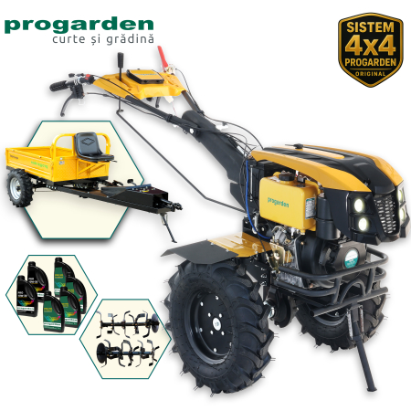 Pachete motocultoare - ProGARDEN Pachet Campo 1273 Alpine V2 motocultor 12CP + Alpine RM500T Remorca +