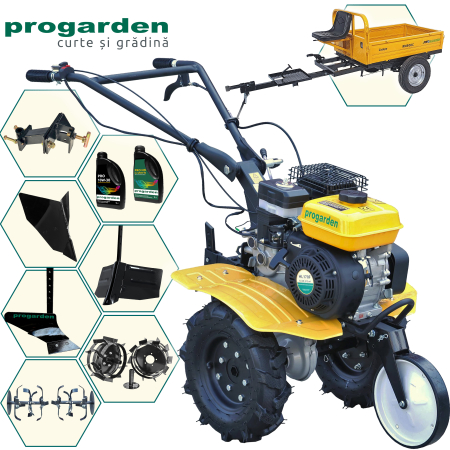 Pachete motocultoare - ProGARDEN Pachet Campo 703 Motocultor 7CP + Remorca RM500C + Plug simplu +