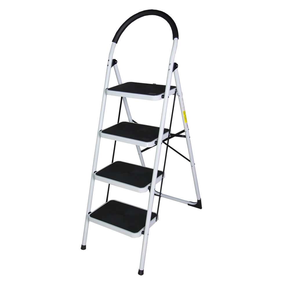 Scari din aluminiu - Scara otel BISONTE STR0204 4 trepte, inaltime maxima 95 cm pentru interior